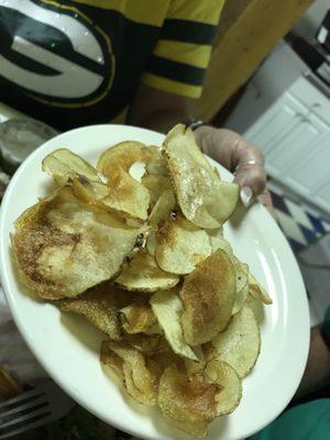 Greasy potato chips