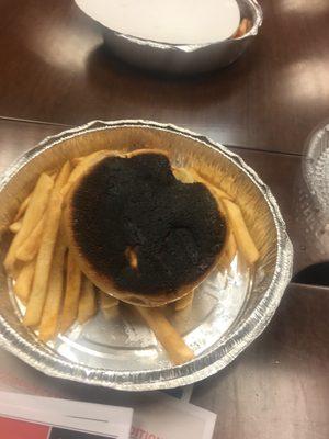 Burned burgers