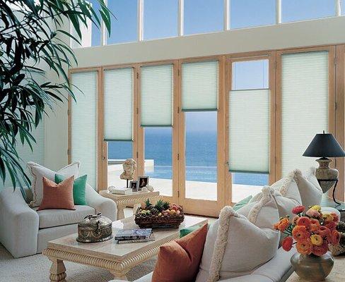 Cordless Honeycomb Shades with top/down feature