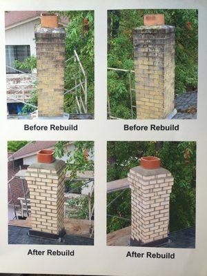 Here is a picture of a rebuild of a home chimney by Oregon Chimney Repair and Cleaning Inc.