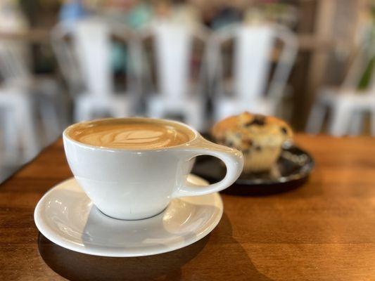 Vanilla Latte + Chocolate Chip Muffin