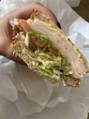 Turkey and avocado on rye 10/10