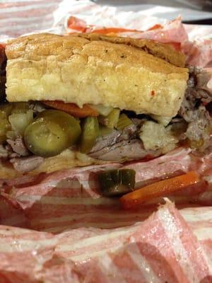 Italian Beef dipped with hot...mmmmmm