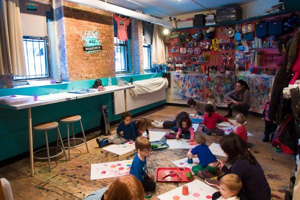 Our studio in the morning filled with young artists!