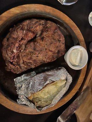 Ribeye & baked potato.