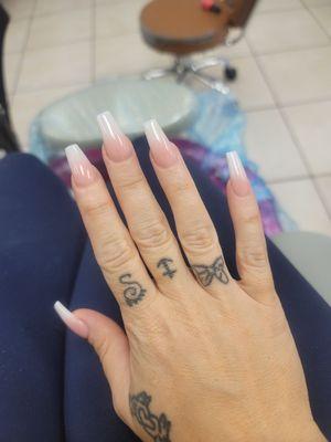 Ombre pink and white