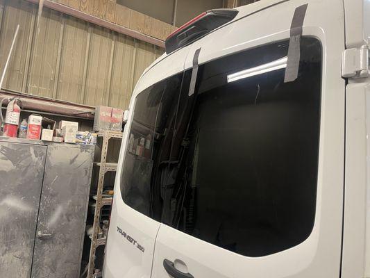 Back window replacement on 2020 ford transit