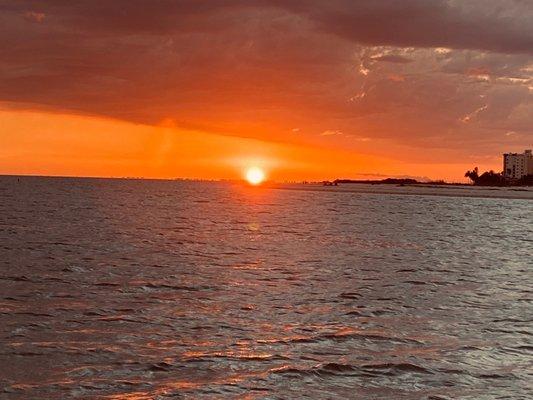 Beautiful sunset off the boat.