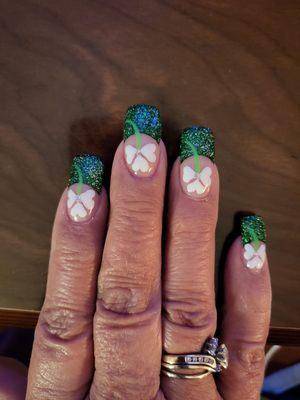 Nails done by kim at us nails 6th ave tacoma wa. She always dose a great job.