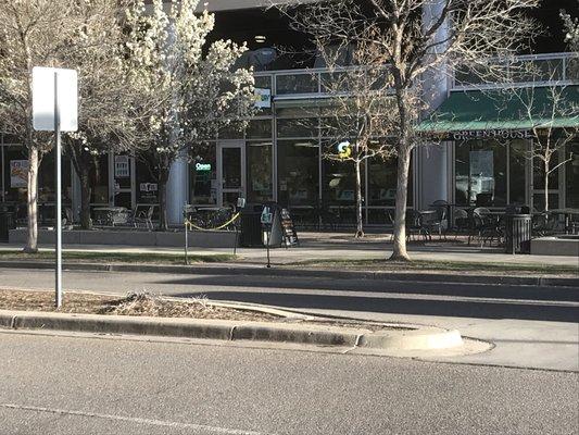 Outside view of the Subway from across the street.