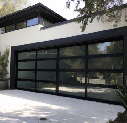 Black Anodized Fullview Garage Door Installation.