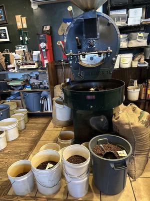 Roasting machine right in the cafe - I bet it smells amazing when that is on!