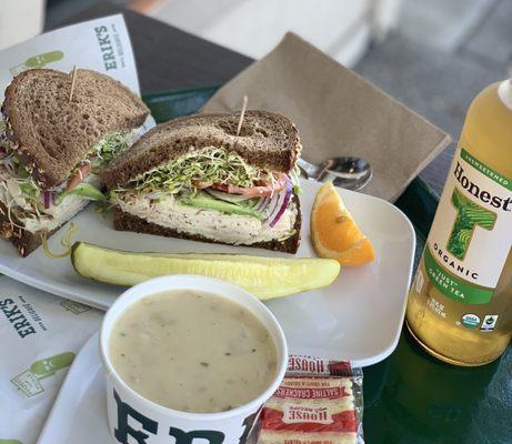 New England Clam Chowder and  Pilgrim's Progress is the best!