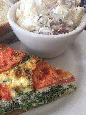 Gorgeous quiche and tasty potato salad.