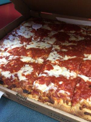 Upside down Sicilian pizza (square pizza)