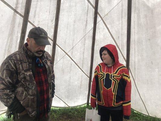 Inside the teepee