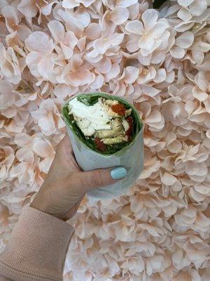 The Water Mill Wrap - with grilled chicken and mozzarella on spinach wrap