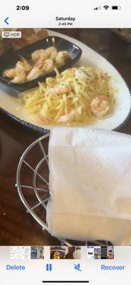 Shrimp Linguini Alfredo and Shrimp