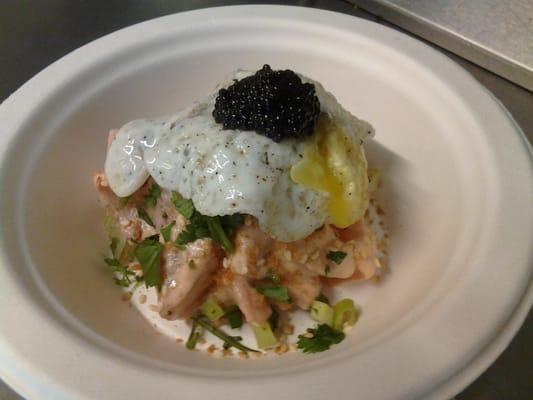 Big Eye Tuna Poke w/ Quail Egg, Sturgeon Caviar and Bottarga di Muggine