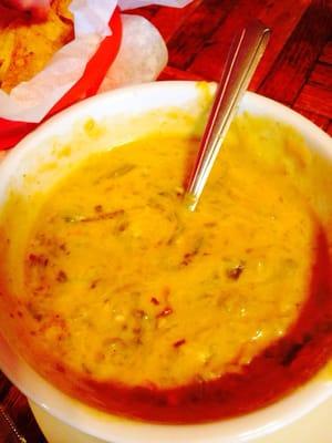 Queso with green chiles