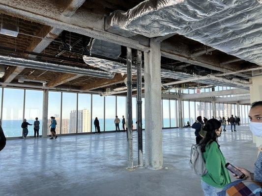 Unfinished office space. 360 of uninterrupted Chicago views. This was special as it would not be possible to do once the offices go in.