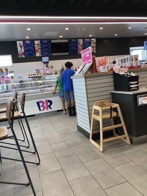 The Baskin Robbins part of the restaurant. Where you order ice cream.