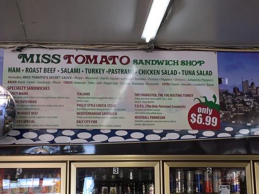 Menu for Miss Tomato