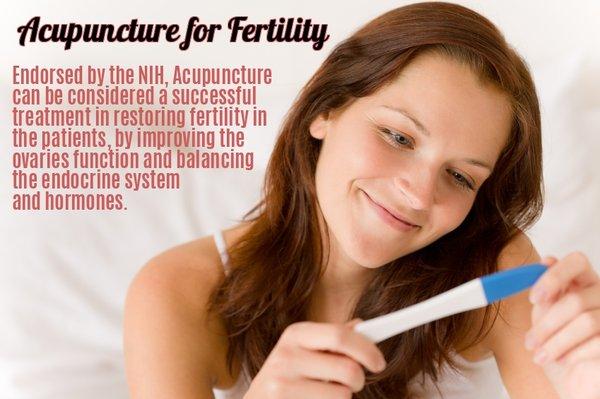 Acupuncture increase chances of fertility. Studies also show a 20-40% increase in success rates for IVF, when used w/ acupuncture.