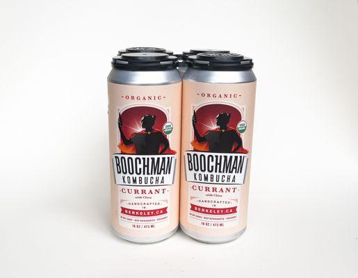 Local, Sustianable, Organic. Boochman Kombucha 16 oz. Can 4-Pack.

Raw/Gluten Free/Vegan