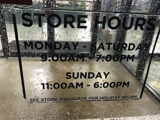 Store hours - but they don't actually close at 7- they close earlier.