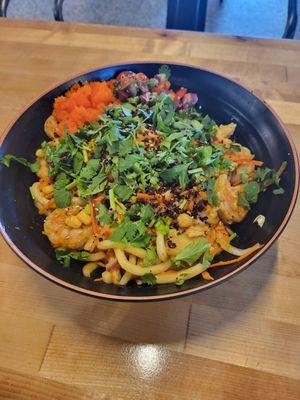 Customized stir fry with udon noodles