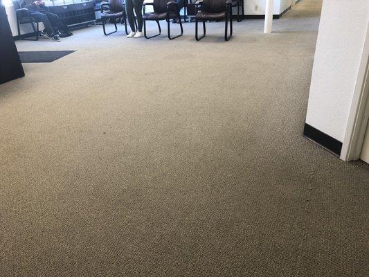 Photo doesn't do justice for dirty and stained floor.   But if WestPac employees are reading this, replace the stained and dirty carpets