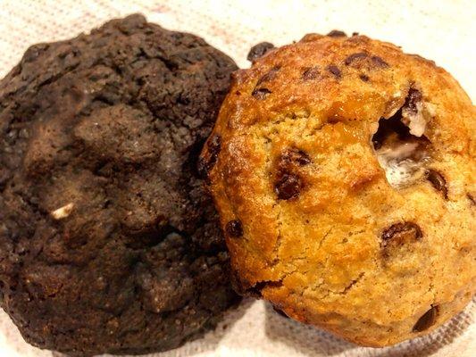 Chocolate macadamia and s'mores cookies