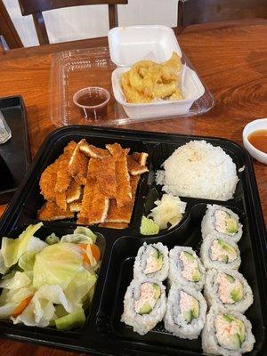 Chicken Katsu Bento with Tempura vegetables