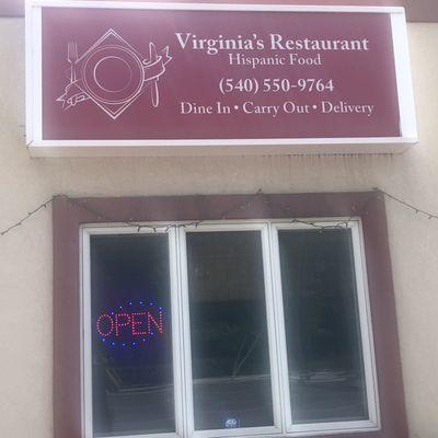 Front sign of a Virginia Restaurant.