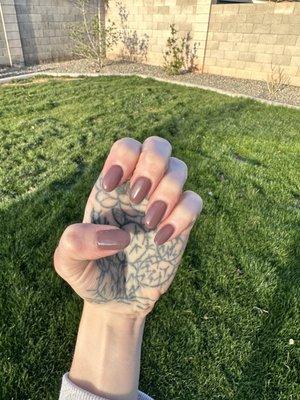 Fresh acrylic set over natural nails