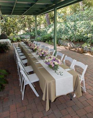 Tabletop arrangements from Kenneth Village Florist.