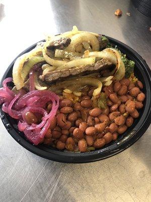 Steak and onions bowl