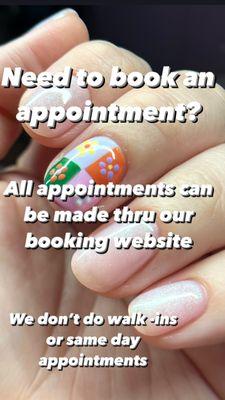 If you need to book an appointment please use booking link provided on page