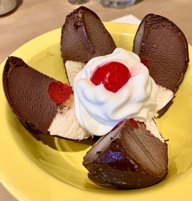 Tartufo-Vanilla & Chocolate Ice Cream with Whipped Cream & Cherry