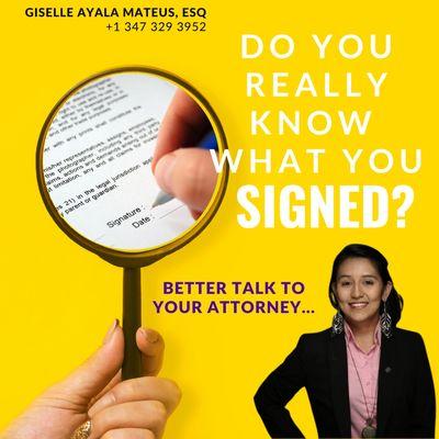 The Law Office of Giselle Ayala Mateus PC offers contract negotiation, contract drafting and contract review legal services.