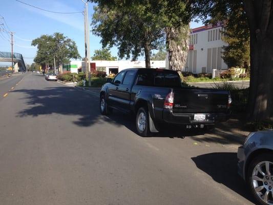 The Pastor parks his truck a block away to make sure visitors, elderly, & people with children have a guaranteed parking space!