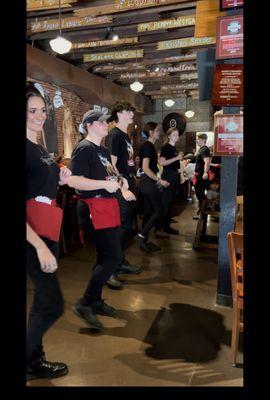 Line dancin staff at Babe's in Roanoke, TX