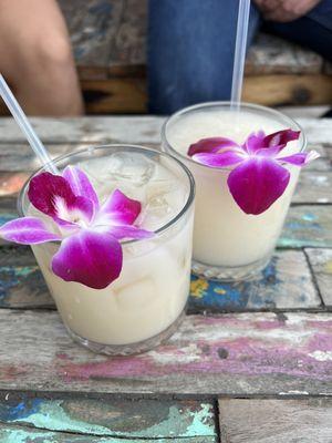 Peach Slushee and Coconut Cocktail