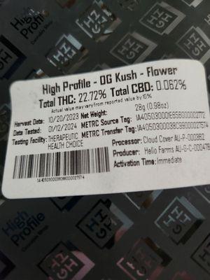 This is the OG Kush I was sold at High Profile. NOT good can't get my money back either! Doesnt do anything for you.