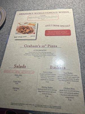 New updated menu