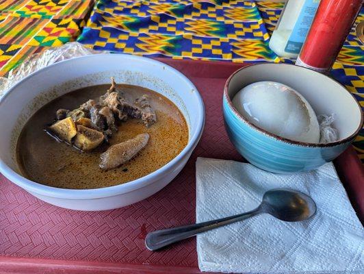 Rice Ball w/groundnut soup AKA (peanut butter soup)