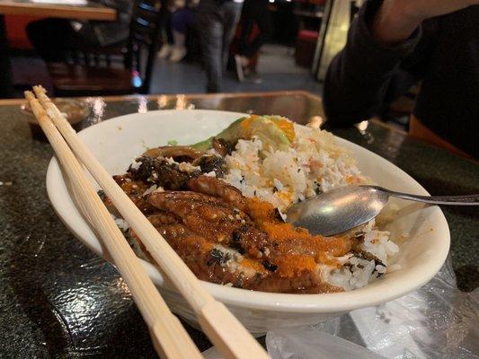 Eel Donburi (after we started eating)