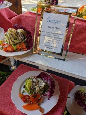 Wedding reception salad at the Mary Ann Peeples Pavilion at the Coastal Discovery Museum, Hilton Head Island.