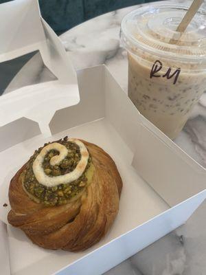 pistachio pastry & delicious coffee